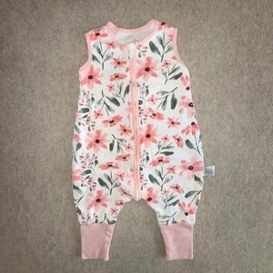 Yoofoss Pink Floral Cotton Sleep Sack With Feet Wearable Blanket Size 2-3T